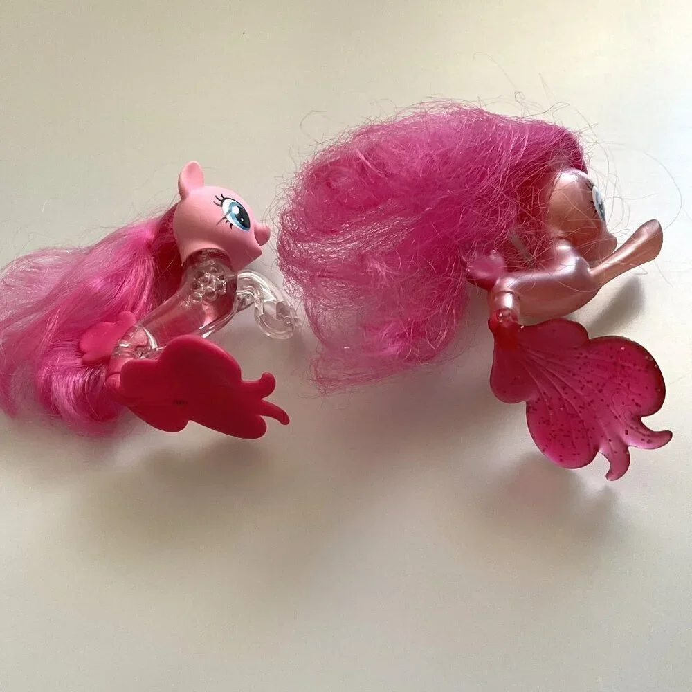 MY LITTLE PONY PINKIE PIE SEAPONY MERMAID GLITTER SPARKLE FIGURINES SET OF 2